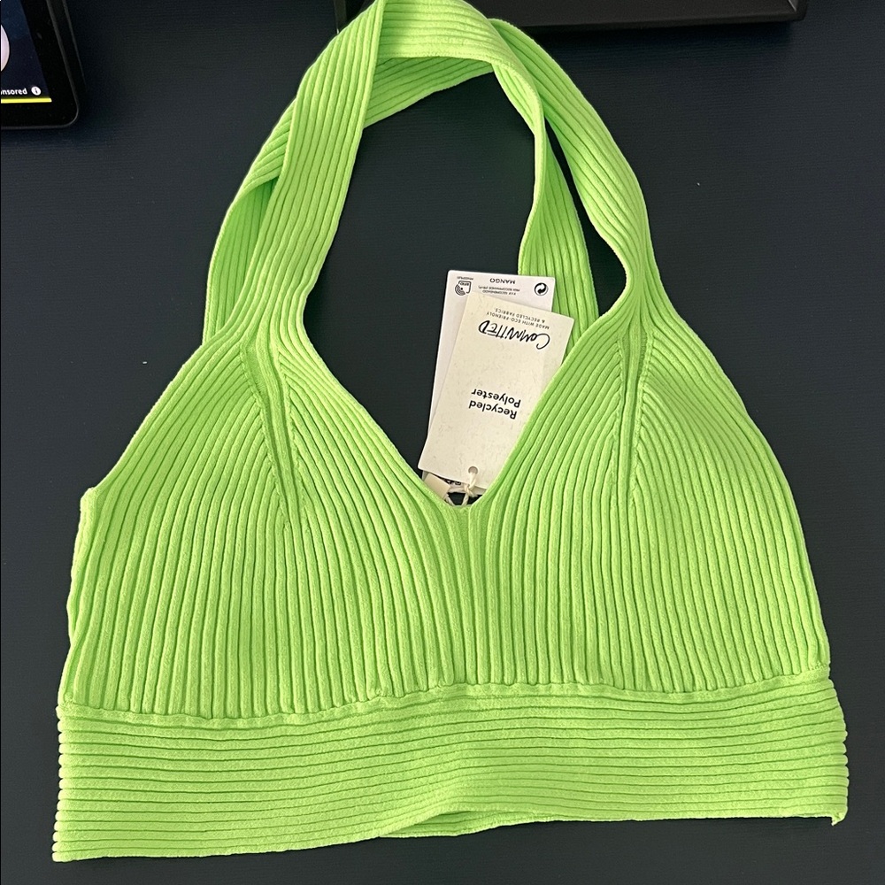 Mango Lime Ribbed Bralette